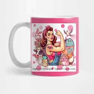 Retro Vegan For the Animals Mug